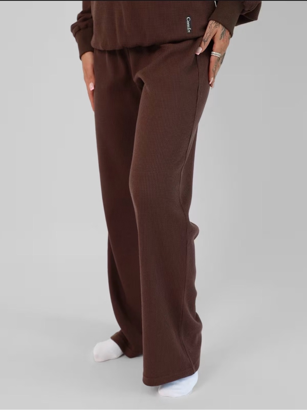 Comfrt Brown Waffle Lounge Pants
